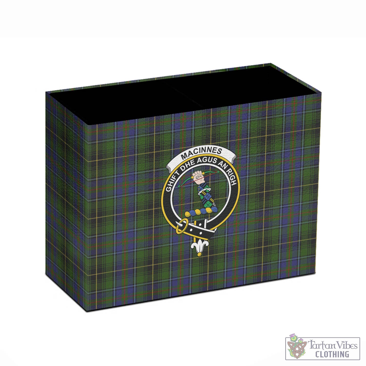 Tartan Vibes Clothing MacInnes Tartan Pen Holder with Family Crest