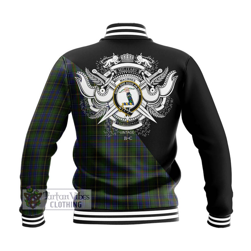 MacInnes (McInnes) Tartan Baseball Jacket with Family Crest and Military Logo Style - Tartan Vibes Clothing