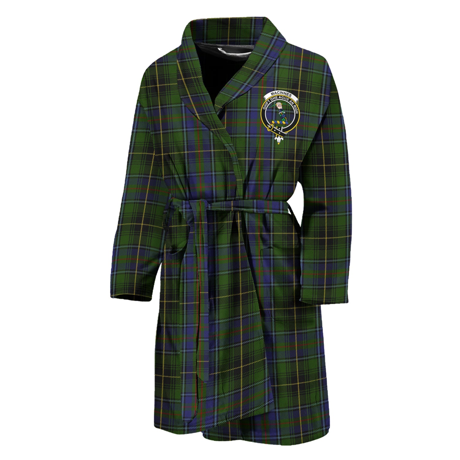 MacInnes (McInnes) Tartan Bathrobe with Family Crest Unisex M - Tartan Vibes Clothing