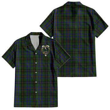MacInnes Tartan Short Sleeve Button Down Shirt with Family Crest