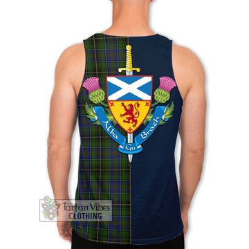 Tartan Vibes Clothing MacInnes Tartan Men's Tank Top with Scottish Lion Royal Arm Half Style