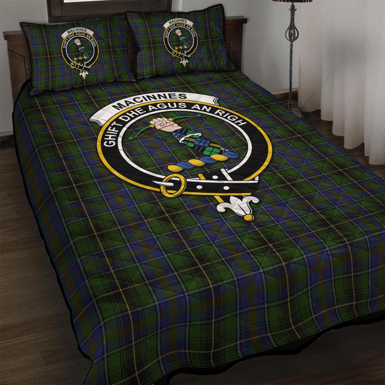MacInnes (McInnes) Tartan Quilt Bed Set with Family Crest - Tartan Vibes Clothing