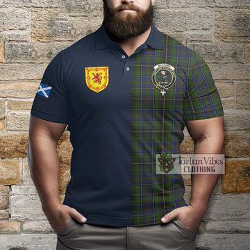 MacInnes (McInnes) Tartan Polo Shirt Alba with Scottish Lion Royal Arm Half Style