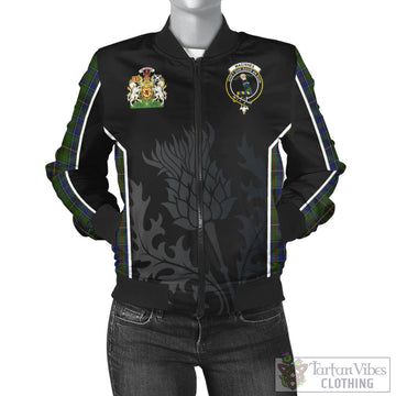 MacInnes (McInnes) Tartan Bomber Jacket with Family Crest and Scottish Thistle Vibes Sport Style