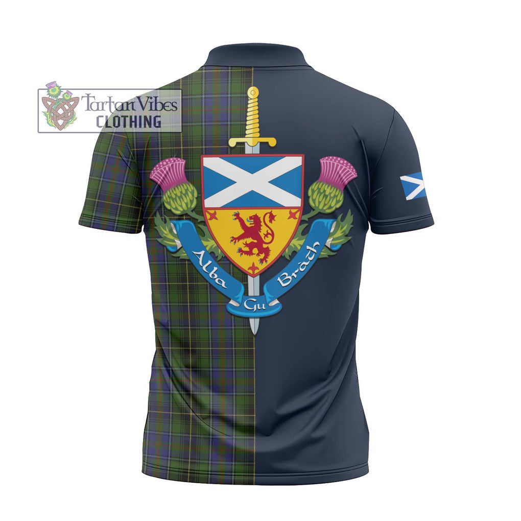 MacInnes (McInnes) Tartan Zipper Polo Shirt Alba with Scottish Lion Royal Arm Half Style - Tartan Vibes Clothing