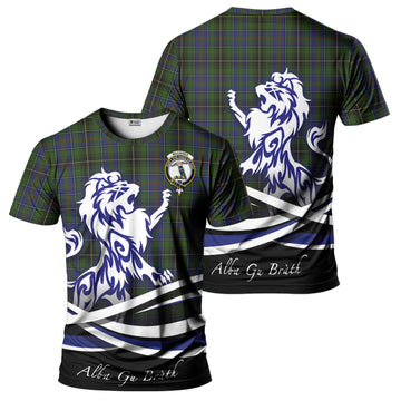 MacInnes (McInnes) Tartan T-Shirt with Alba Gu Brath Regal Lion Emblem