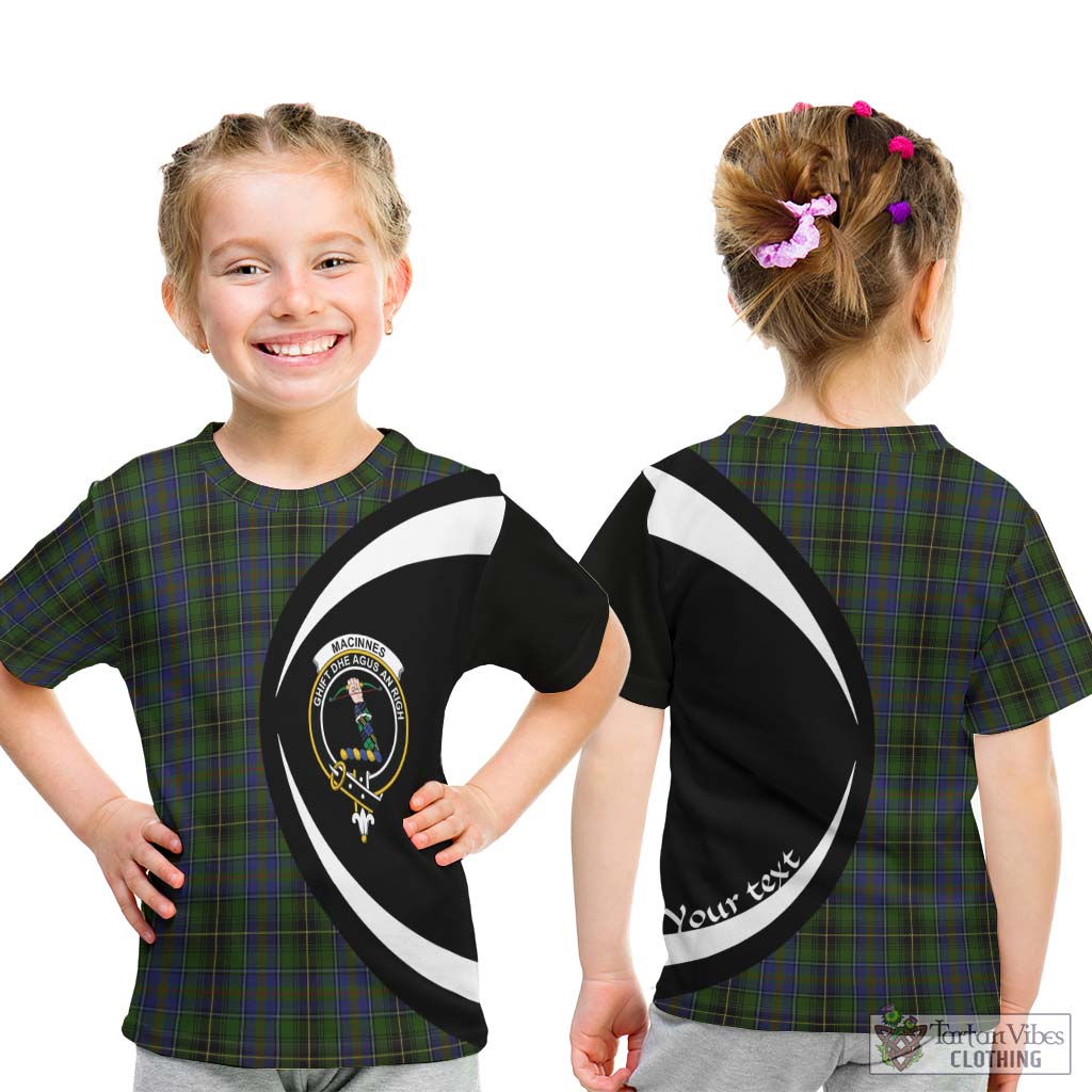 MacInnes (McInnes) Tartan Kid T-Shirt with Family Crest Circle Style - Tartan Vibes Clothing