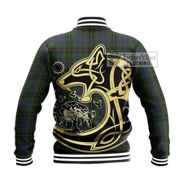 MacInnes (McInnes) Tartan Baseball Jacket with Family Crest Celtic Wolf Style