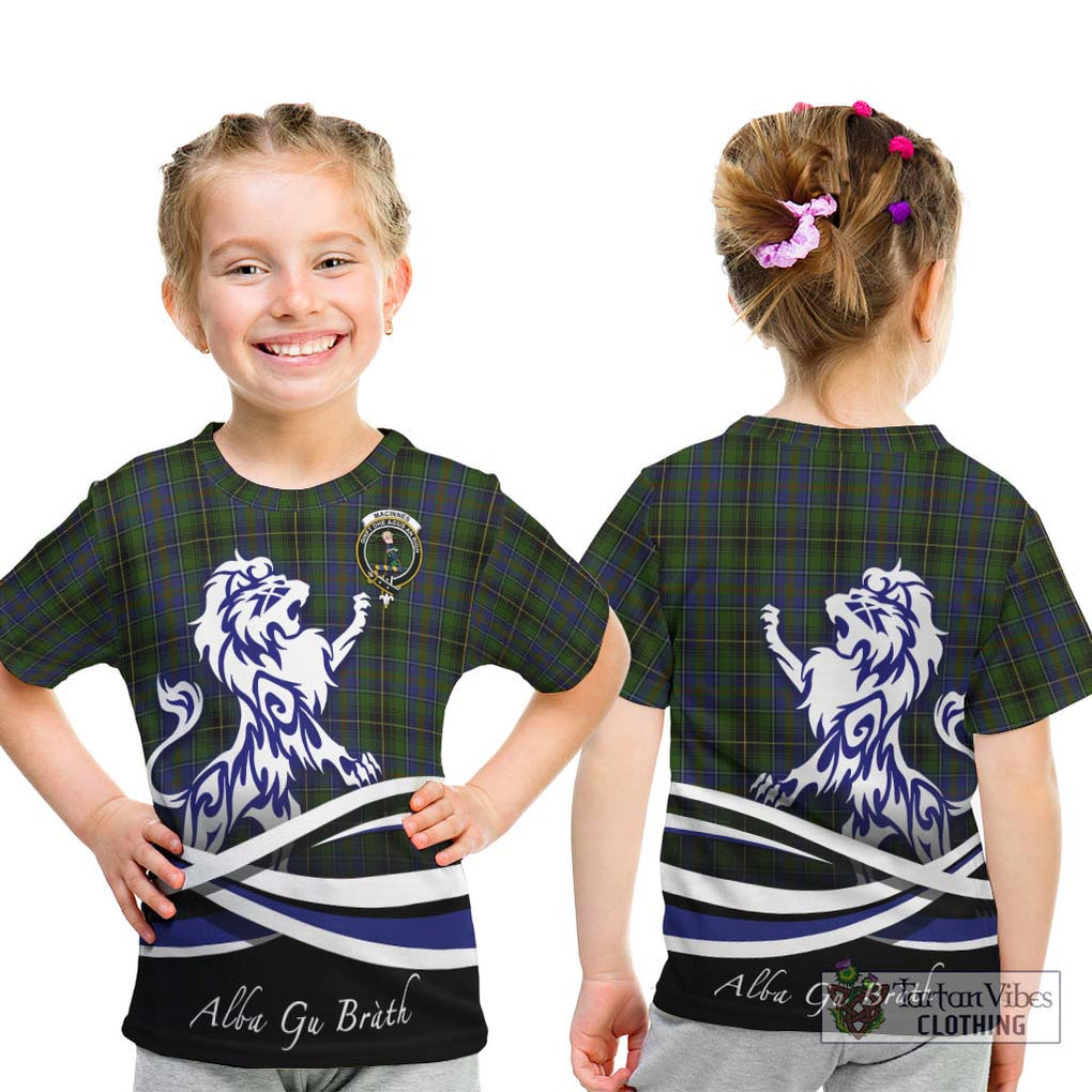 MacInnes (McInnes) Tartan Kid T-Shirt with Alba Gu Brath Regal Lion Emblem - Tartanvibesclothing Shop