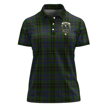 MacInnes Tartan Polo Shirt with Family Crest For Women
