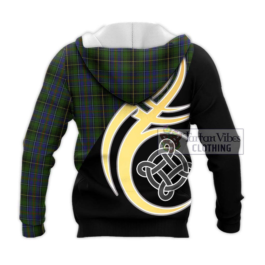 MacInnes (McInnes) Tartan Knitted Hoodie with Family Crest and Celtic Symbol Style - Tartan Vibes Clothing