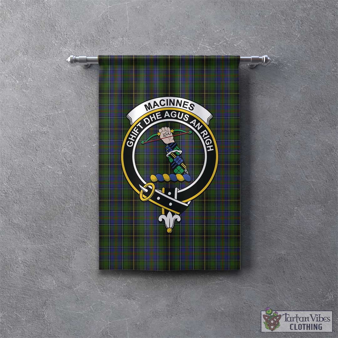 Tartan Vibes Clothing MacInnes Tartan Gonfalon, Tartan Banner with Family Crest