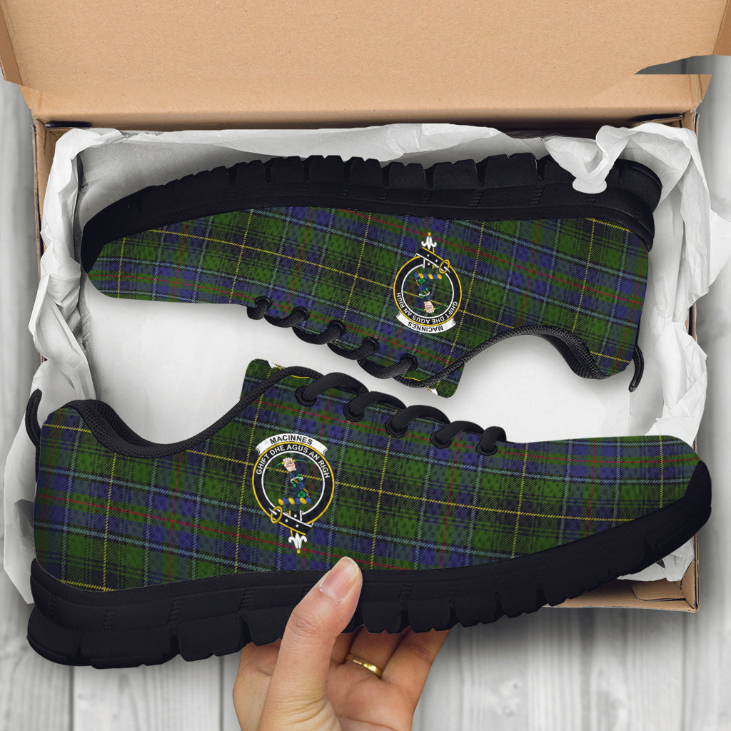 MacInnes (McInnes) Tartan Sneakers with Family Crest - Tartan Vibes Clothing