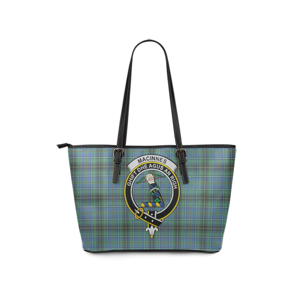 macinnes-ancient-tartan-leather-tote-bag-with-family-crest