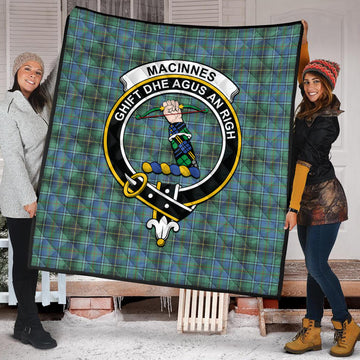 MacInnes Ancient Tartan Quilt with Family Crest