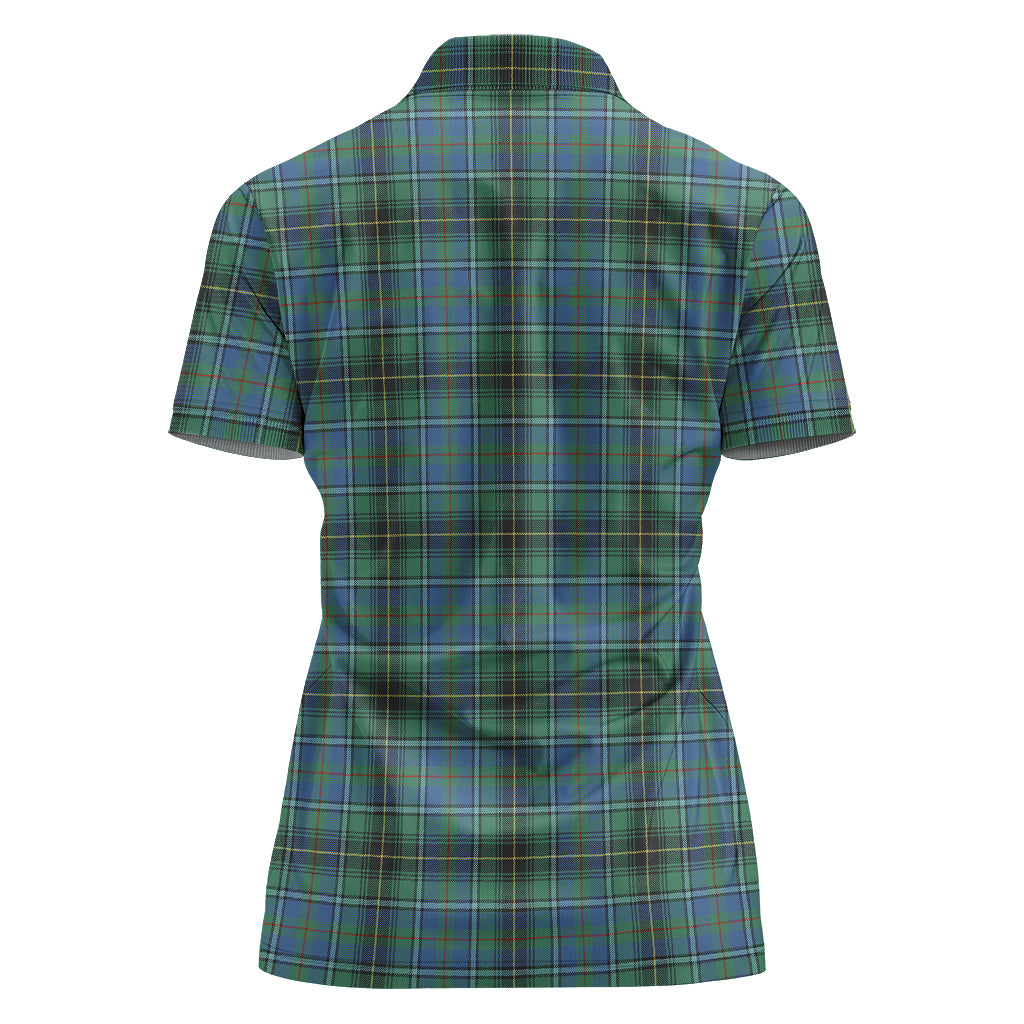 macinnes-ancient-tartan-polo-shirt-with-family-crest-for-women
