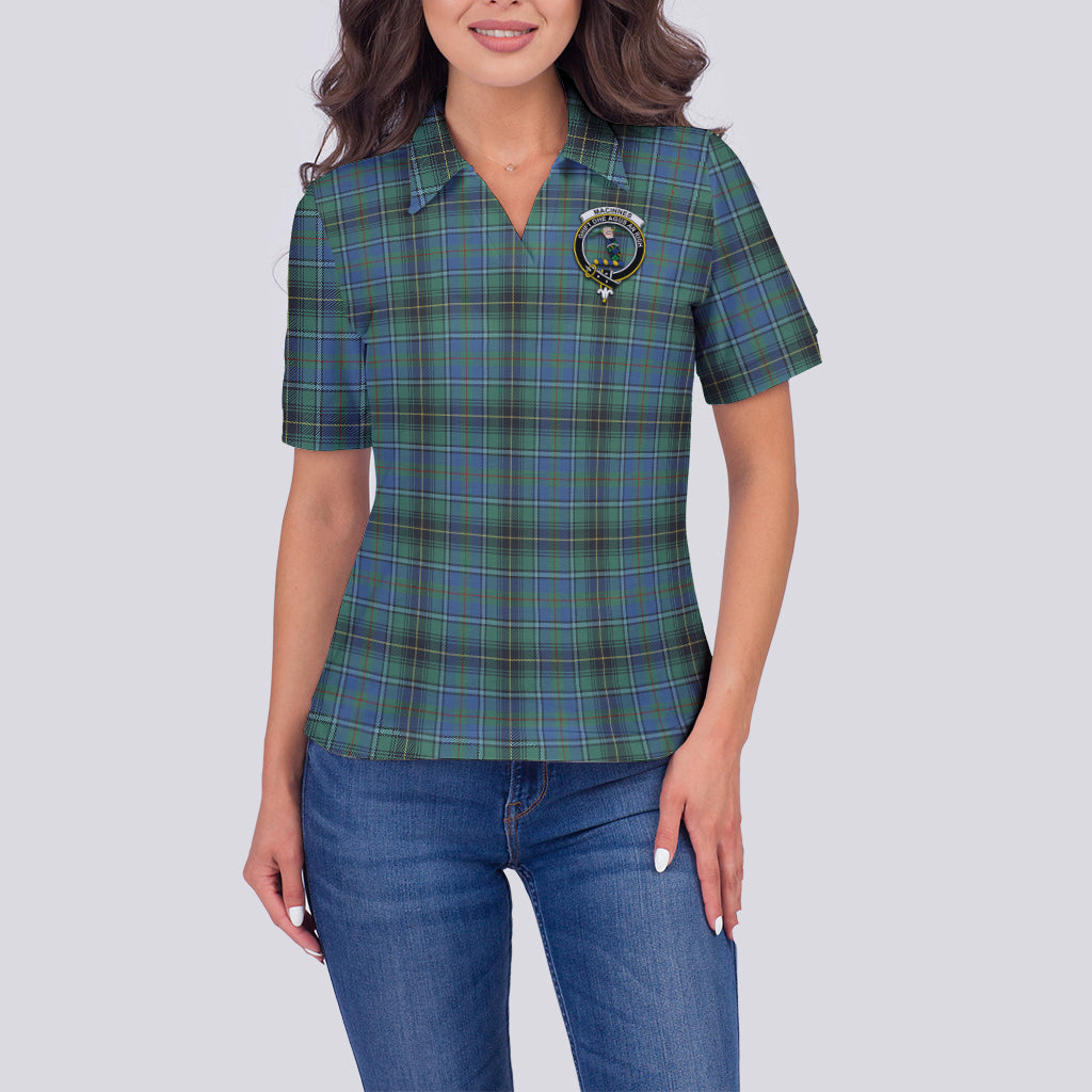 macinnes-ancient-tartan-polo-shirt-with-family-crest-for-women