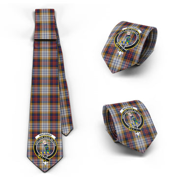 MacInnes Ancient Hunting Tartan Classic Necktie with Family Crest