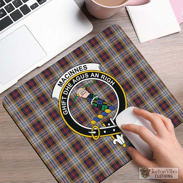 MacInnes Ancient Hunting Tartan Mouse Pad with Family Crest