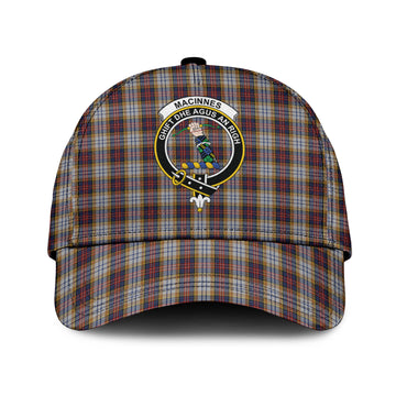 MacInnes Ancient Hunting Tartan Classic Cap with Family Crest