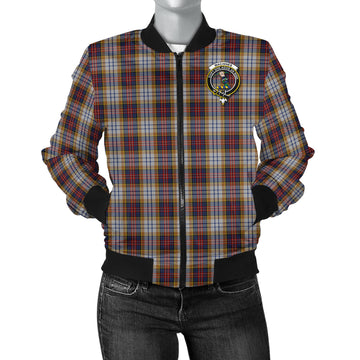 MacInnes Ancient Hunting Tartan Bomber Jacket with Family Crest