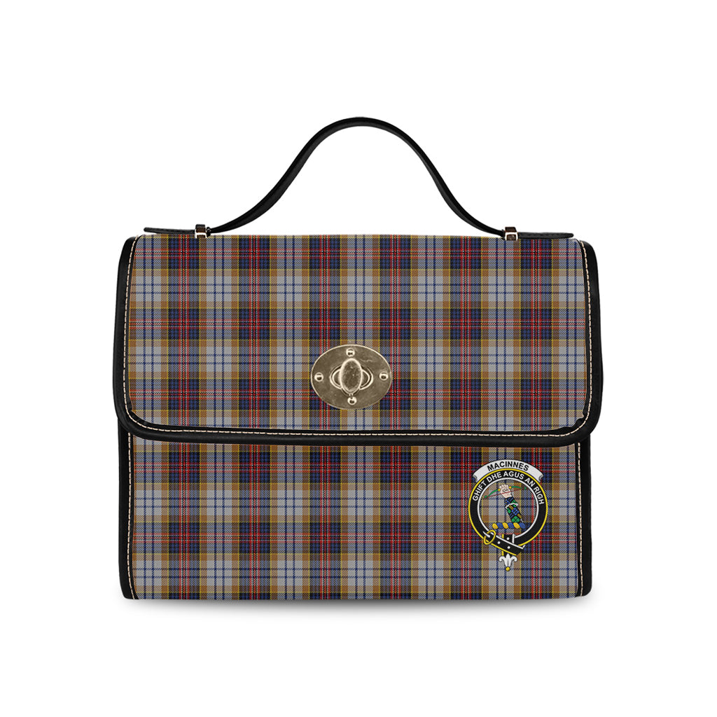 macinnes-ancient-hunting-tartan-leather-strap-waterproof-canvas-bag-with-family-crest
