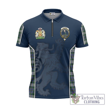 MacInnes Dress Tartan Zipper Polo Shirt with Family Crest and Lion Rampant Vibes Sport Style