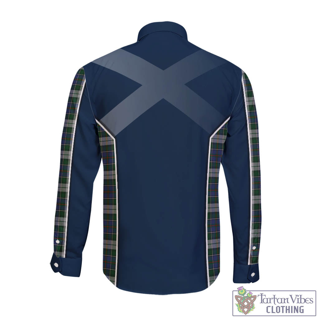 Tartan Vibes Clothing MacInnes Dress Tartan Long Sleeve Button Up Shirt with Family Crest and Lion Rampant Vibes Sport Style