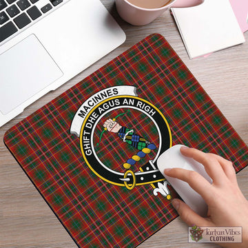 MacInnes Hastie Tartan Mouse Pad with Family Crest