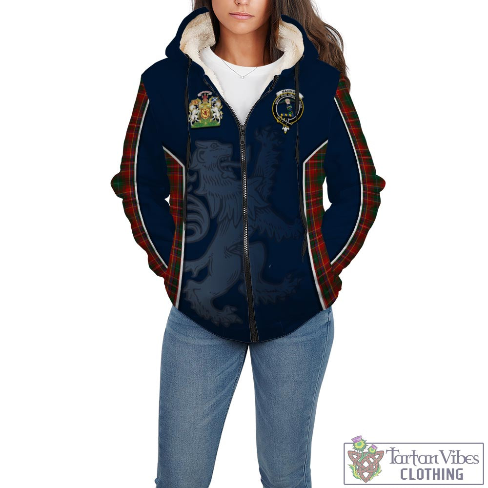 Tartan Vibes Clothing MacInnes Hastie Tartan Sherpa Hoodie with Family Crest and Lion Rampant Vibes Sport Style