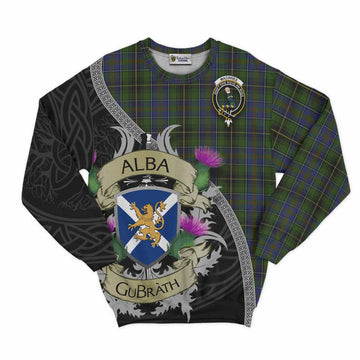 Tartan Vibes Clothing MacInnes (McInnes) Tartan Family Crest Sweatshirt Lion Rampant Royal Thistle Shield Celtic Inspired
