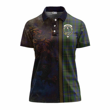 MacInnes (McInnes) Tartan Family Crest Women's Polo Shirt Alba Gu Brath Be Brave Lion Ancient Style