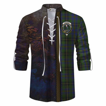 MacInnes (McInnes) Tartan Family Crest Ghillie Kilt Shirt Alba Gu Brath Be Brave Lion Ancient Style