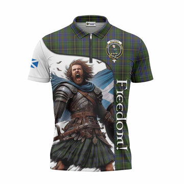 Tartan Vibes Clothing MacInnes (McInnes) Crest Tartan Zipper Polo Shirt Inspired by the Freedom of Scottish Warrior