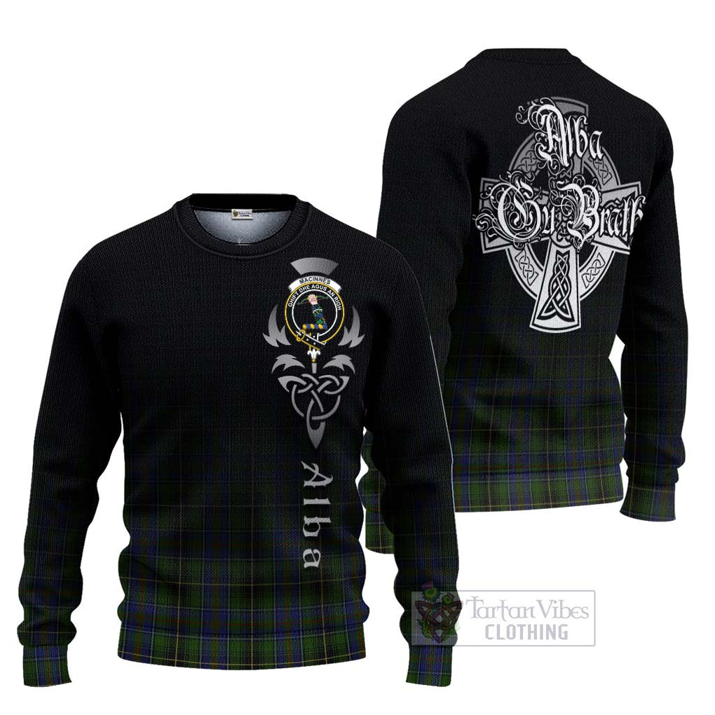 Tartan Vibes Clothing MacInnes (McInnes) Tartan Knitted Sweater Featuring Alba Gu Brath Family Crest Celtic Inspired