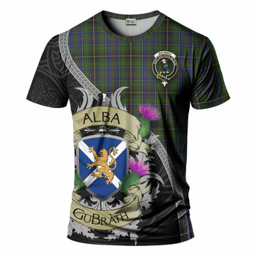 Tartan Vibes Clothing MacInnes (McInnes) Tartan Family Crest T-Shirt Lion Rampant Royal Thistle Shield Celtic Inspired