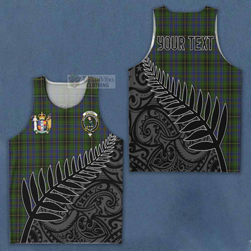 Tartan Vibes Clothing MacInnes (McInnes) Crest Tartan Men's Tank Top with New Zealand Silver Fern Half Style