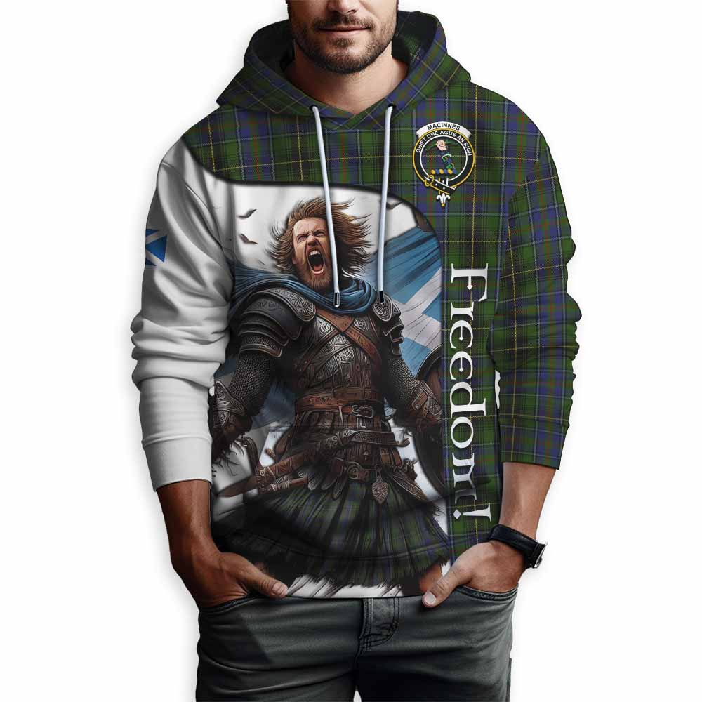 Tartan Vibes Clothing MacInnes (McInnes) Crest Tartan Hoodie Inspired by the Freedom of Scottish Warrior