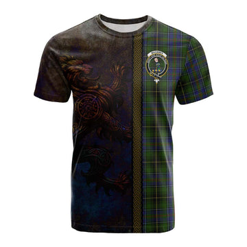 MacInnes (McInnes) Tartan Family Crest Cotton T-shirt Alba Gu Brath Be Brave Lion Ancient Style