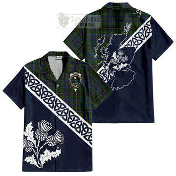 MacInnes (McInnes) Tartan Hawaiian Shirt Featuring Thistle and Scotland Map