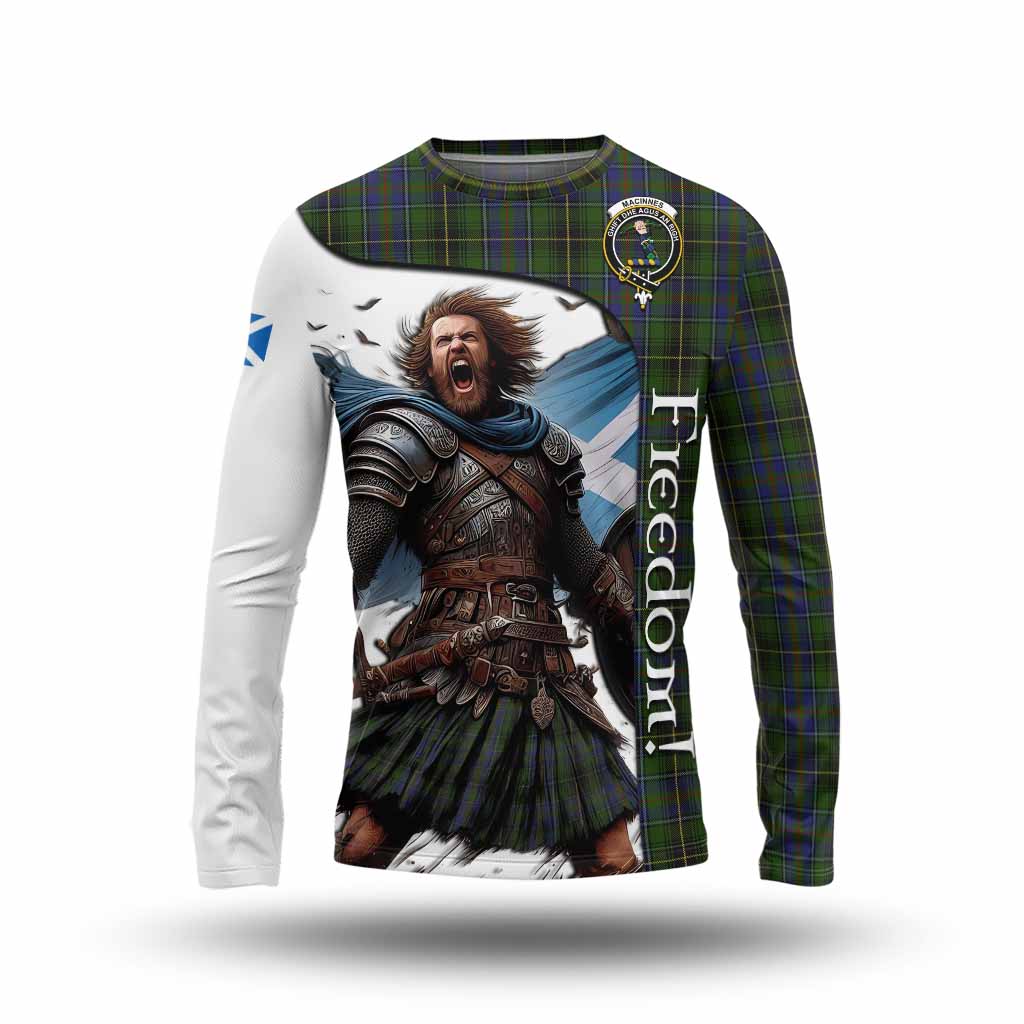 Tartan Vibes Clothing MacInnes (McInnes) Crest Tartan Long Sleeve T-Shirt Inspired by the Freedom of Scottish Warrior