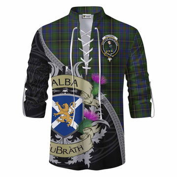 MacInnes (McInnes) Tartan Family Crest Ghillie Kilt Shirt Lion Rampant Royal Thistle Shield Celtic Inspired