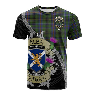 MacInnes (McInnes) Tartan Family Crest Cotton T-shirt Lion Rampant Royal Thistle Shield Celtic Inspired