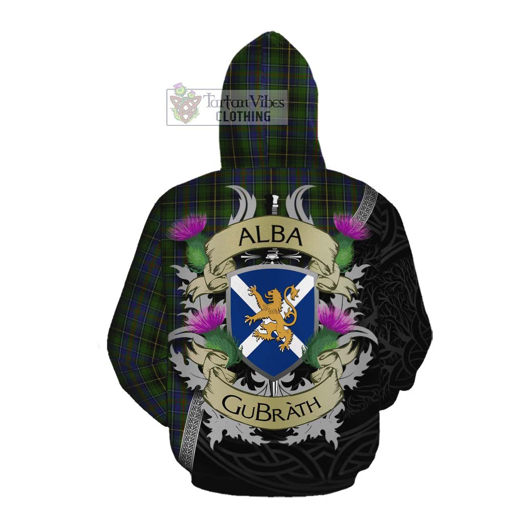 Tartan Vibes Clothing MacInnes (McInnes) Tartan Family Crest Cotton Hoodie Lion Rampant Royal Thistle Shield Celtic Inspired