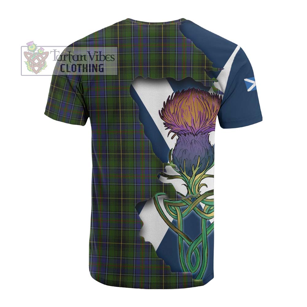 Tartan Vibes Clothing MacInnes (McInnes) Tartan Family Crest Cotton T-shirt Scottish Thistle Celtic Inspired