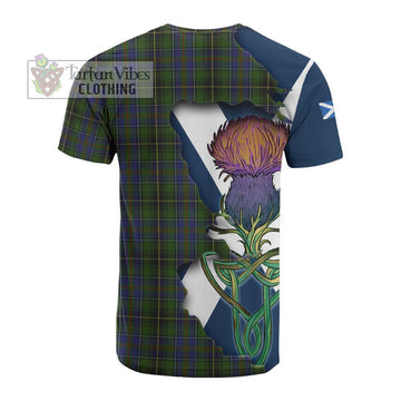 MacInnes (McInnes) Tartan Family Crest Cotton T-shirt Scottish Thistle Celtic Inspired