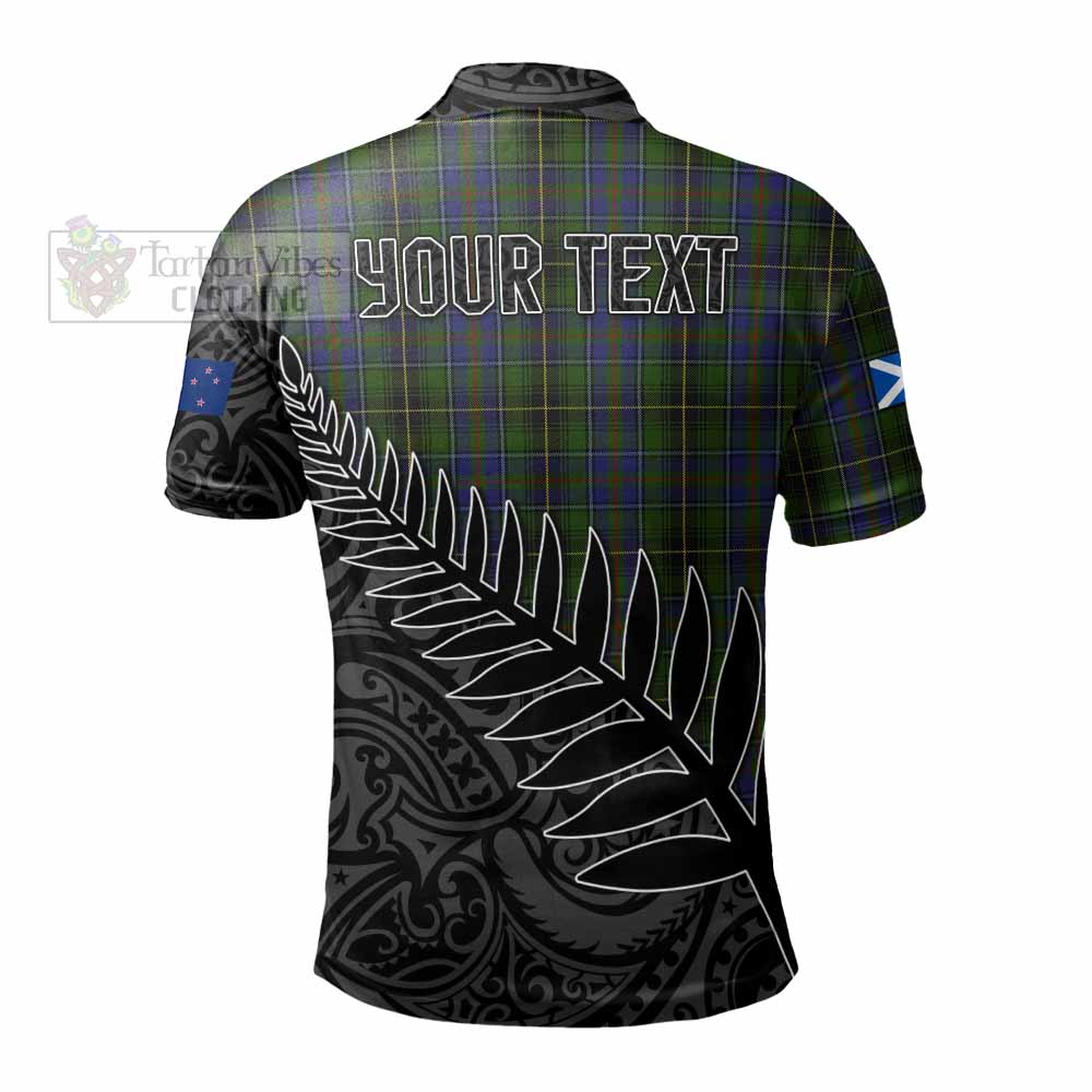 MacInnes (McInnes) Crest Tartan Polo Shirt with New Zealand Silver Fern Half Style