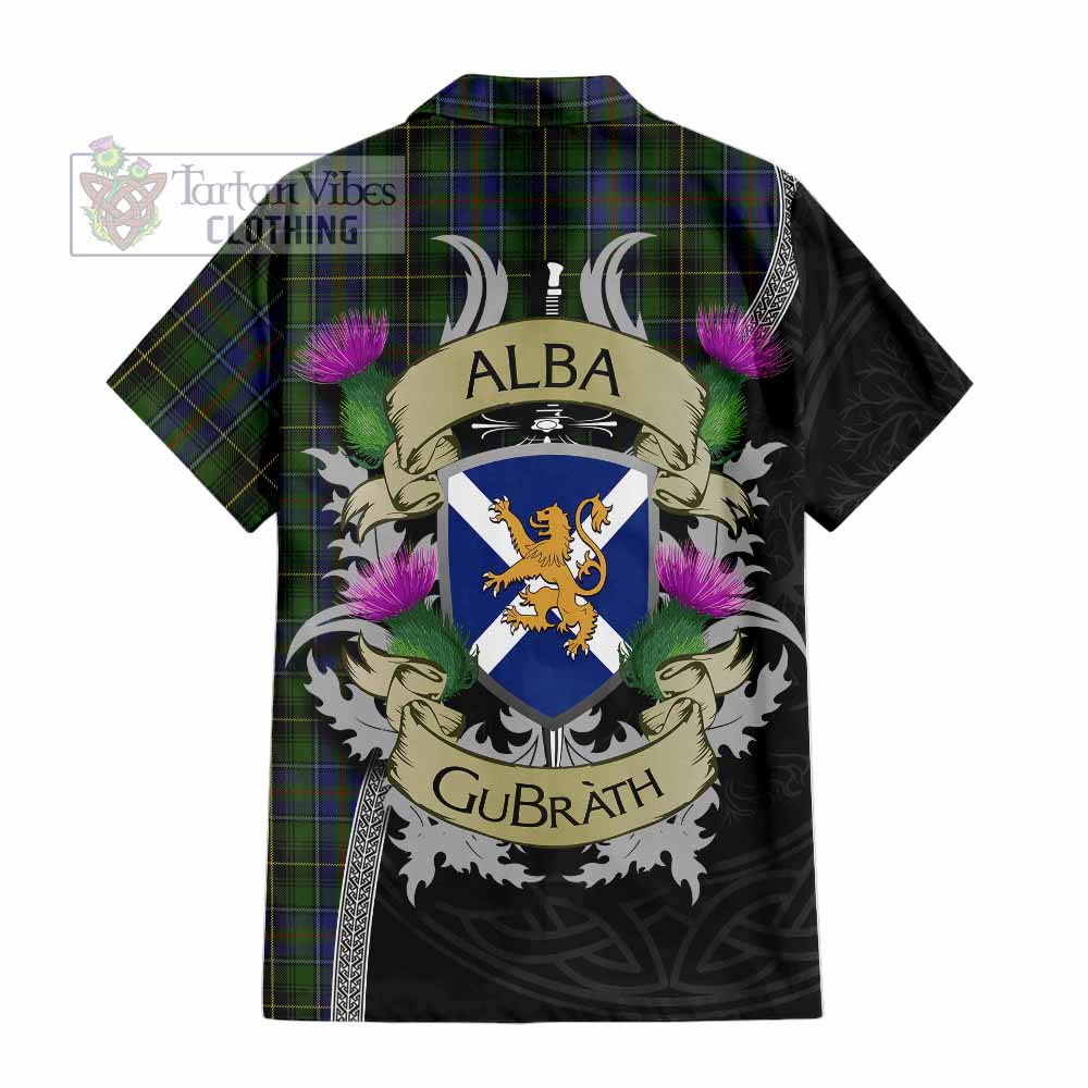 Tartan Vibes Clothing MacInnes (McInnes) Tartan Family Crest Short Sleeve Button Shirt Lion Rampant Royal Thistle Shield Celtic Inspired
