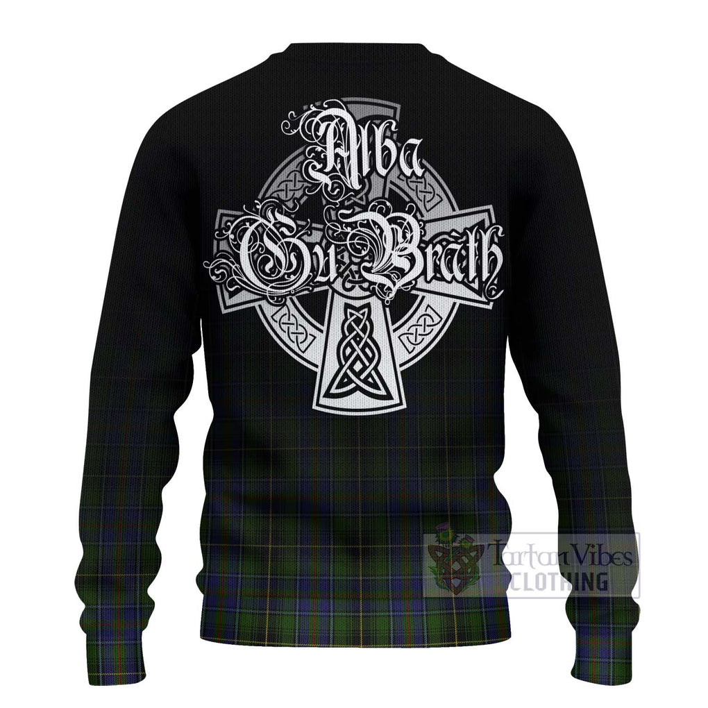 Tartan Vibes Clothing MacInnes (McInnes) Tartan Knitted Sweater Featuring Alba Gu Brath Family Crest Celtic Inspired