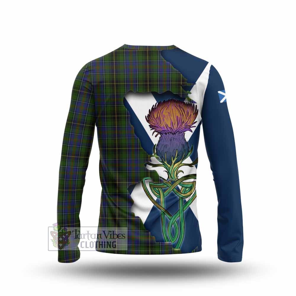 Tartan Vibes Clothing MacInnes (McInnes) Tartan Family Crest Long Sleeve T-Shirt Scottish Thistle Celtic Inspired